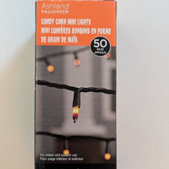 NWT Spooky Candy Corn Mini Lights String Halloween Decoration Orange Ashland NEW - Picture 1 of 8